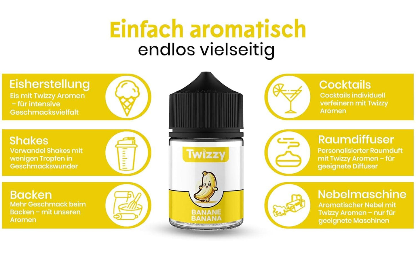 Příchuť jídla Twizzy Banana - 60 ml - Intenzivní chuť - Ideální na pečení Aromas Naty Shop