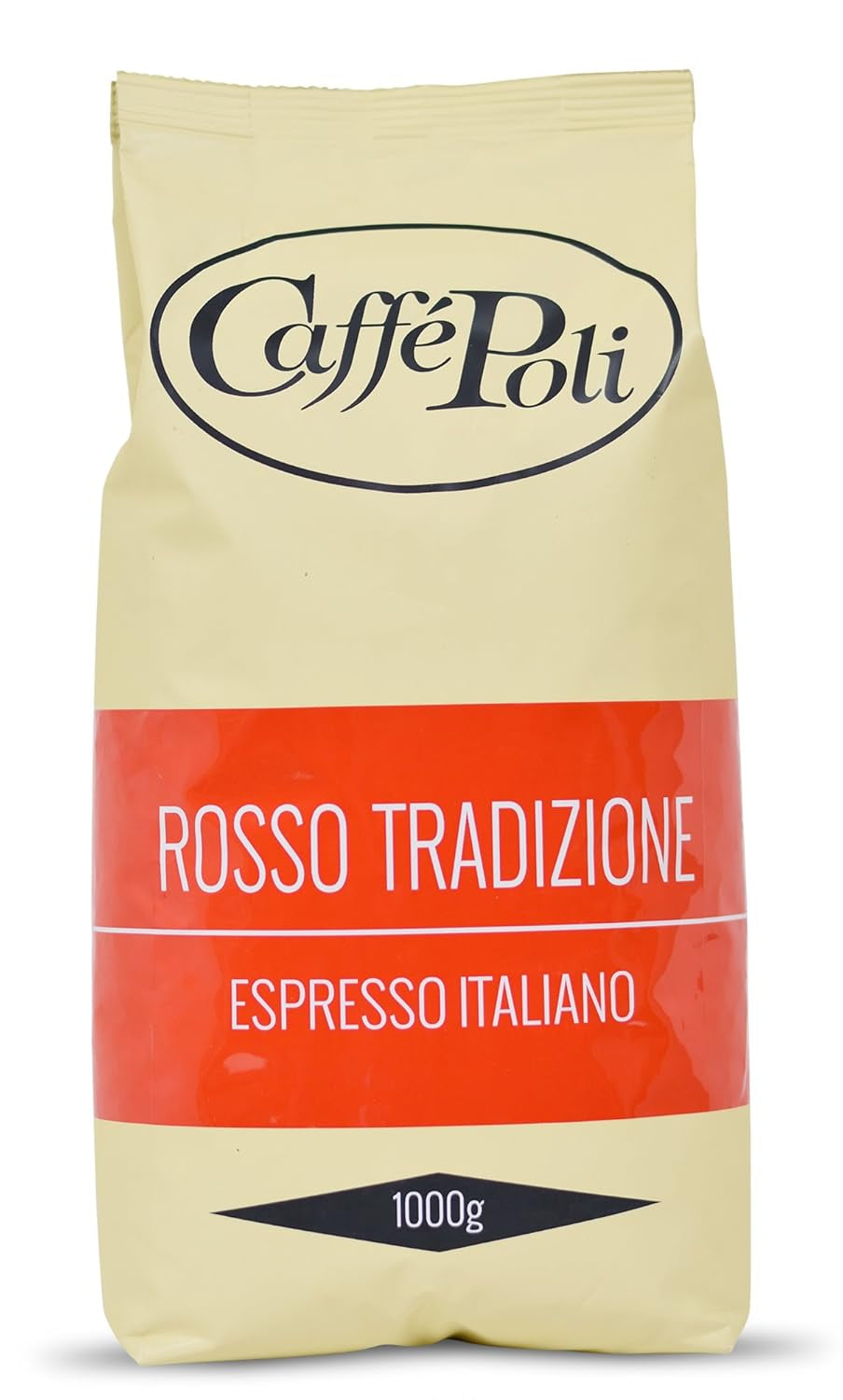 Caffè Poli Rosso | Tradiční espresso | Italienische Espressobohnen | Ideální pro Kaffeevollautomaten, Siebträger a Espressomashinen | 1 x 1 kg