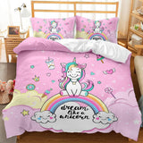 Povlečení pro dívky, Unicorn, 2 povlaky na polštáře Povlečení - dětské Naty Shop Unicorn Pink (model 1) 135×200 Cm