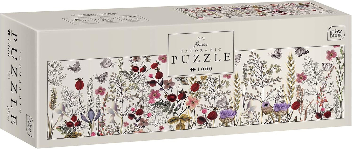 Flowers No. 1 - panoramatické puzzle 1000 dílků pro dospělé Puzzle Naty Shop Flowers no. 1 ks