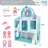 Colorbaby WOOMAX 49314 - Dřevěný zámek 37 X 15 X 53,5 Cm +3A Domky pro panenky Naty Shop