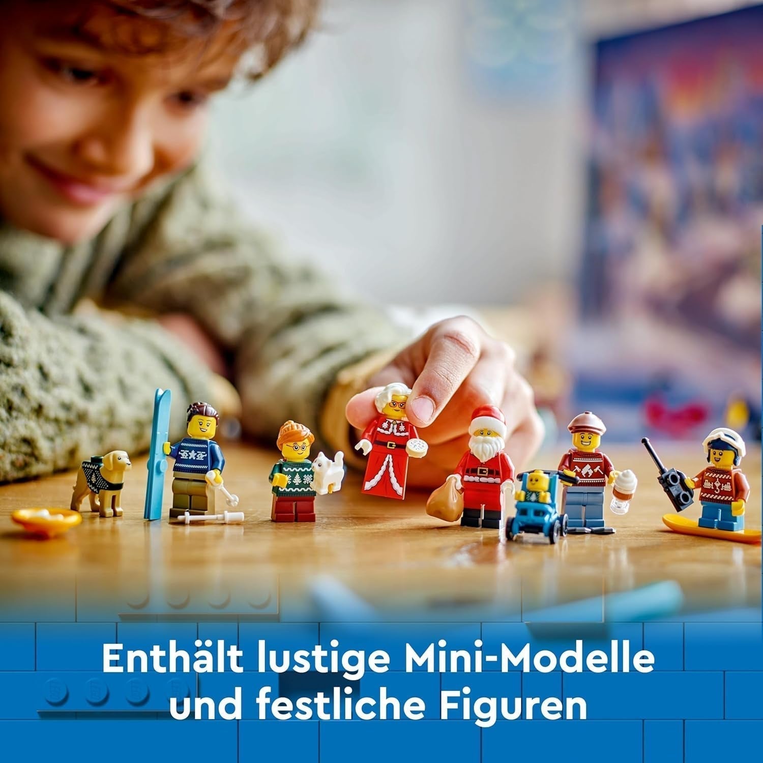 LEGO City Adventní kalendář 2024, adventní dárek pro děti od 5 let, 24 překvapení, minifigurky ve vánočním overalu, Santa Claus a paní Santa Clausová, vánoční dárek 60436 Stavebnice Besuche den LEGO-Store