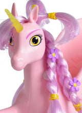Simba 109480092 - Mia and Me Unicorn Kyara, s pohyblivými křídly, sponkami a stylingovým kartáčem, 20 cm, od 3 let, růžové Naty Shop Dolls