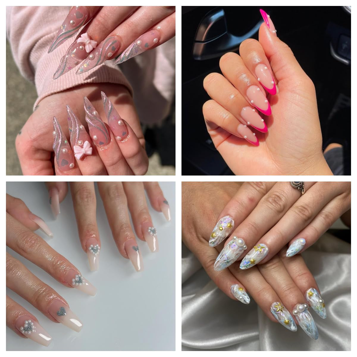 GZMAYUEN Nail Art Perlen Micro Caviar Für Nägel, 0,3-3 mm Goldene Silber Mini Caviar Strasssteine, Weiß Béžový Mini Nägel Perlen Mikroperlen Dekor Für Nägel