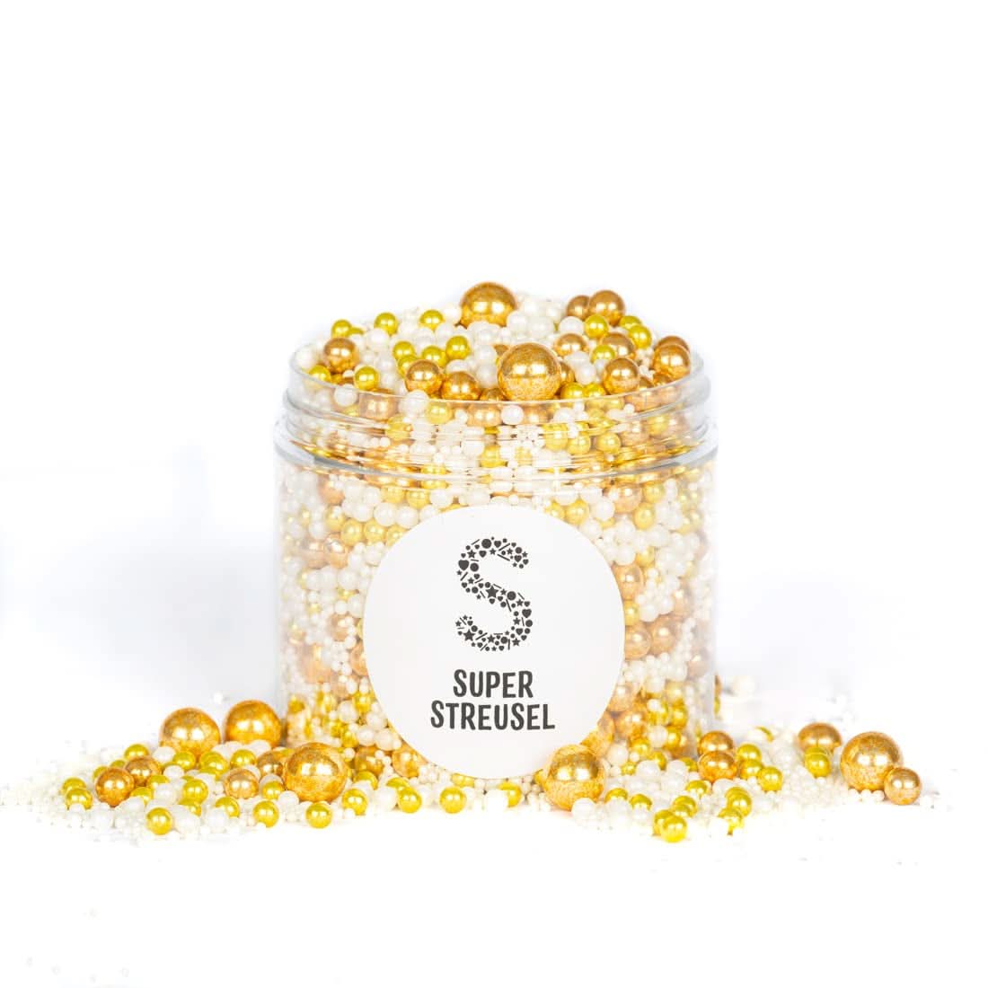 Super Streusel Gold Glimmer s vánoční tématikou, 180 gramů Sprinkles Naty Shop