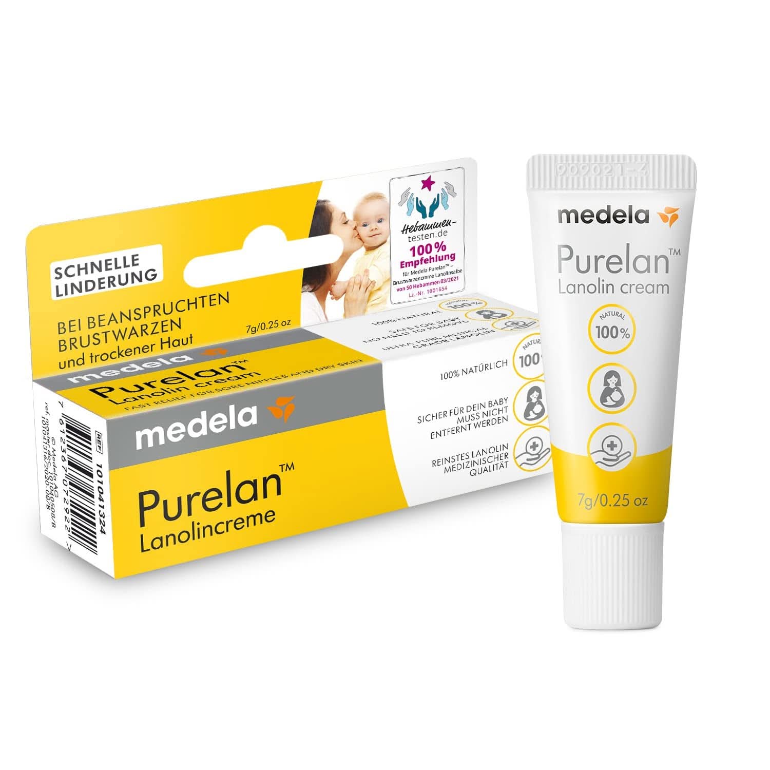 Medela Purelan 37 G Lanolincreme – Schnelle Hilfe Bei Beanspruchten Brustwarzen Und Trockener Haut – 100 % přírodní, hypoalergenní, Dermatologisch Getestet Und Frei Von Duftstoffen Příslušenství Jídlo a kojení Bebe Naty Shop Brustwarzencreme 7