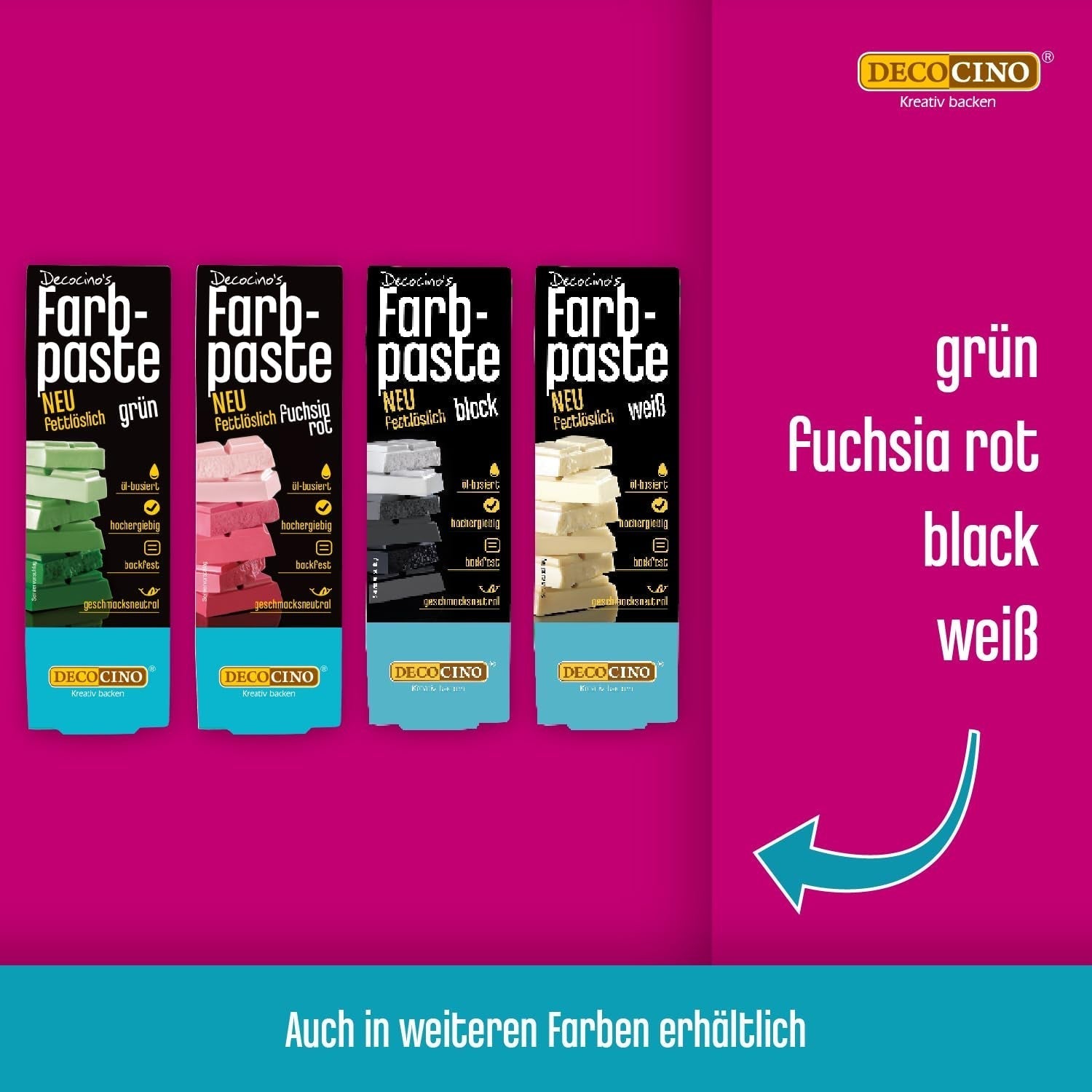 DECOCINO Žlutá barvicí pasta rozpustná v tucích - 15 g - Potravinářské barvivo na olejové bázi, ideální pro barvení čokolády, máslového krému, fondánu nebo těsta na sušenky