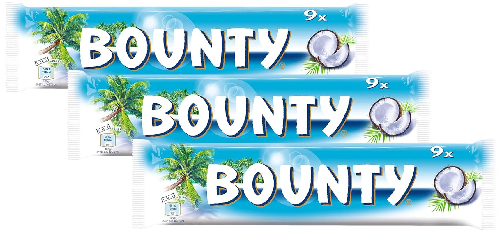 Čokoládové tyčinky s příchutí kokosové čokolády 9 tyčinek v balení (9 x 28,5 g) (balení po 3)
