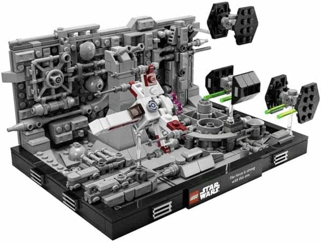 LEGO 75329 Sada diorámat Death Star Trench Run ze Star Wars, sada X-Wing pro dospělé Luka Skywalkera, zboží pro fanoušky nové naděje, dekorace pokoje, dárkové stavebnice Besuche den LEGO-Store