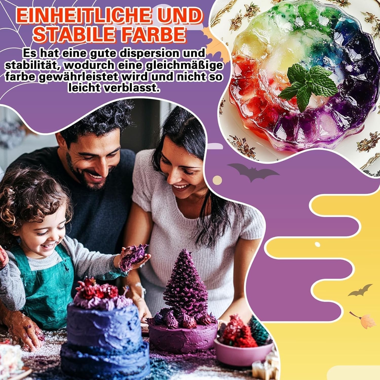 Food Color Powder – 4 Colors Food Color, Koncentrovaná Food Color, Červená Zelená Modrá Purpurová Food Color pro zdobení dortů, pečení, polevu, dezerty, vaření – 5G