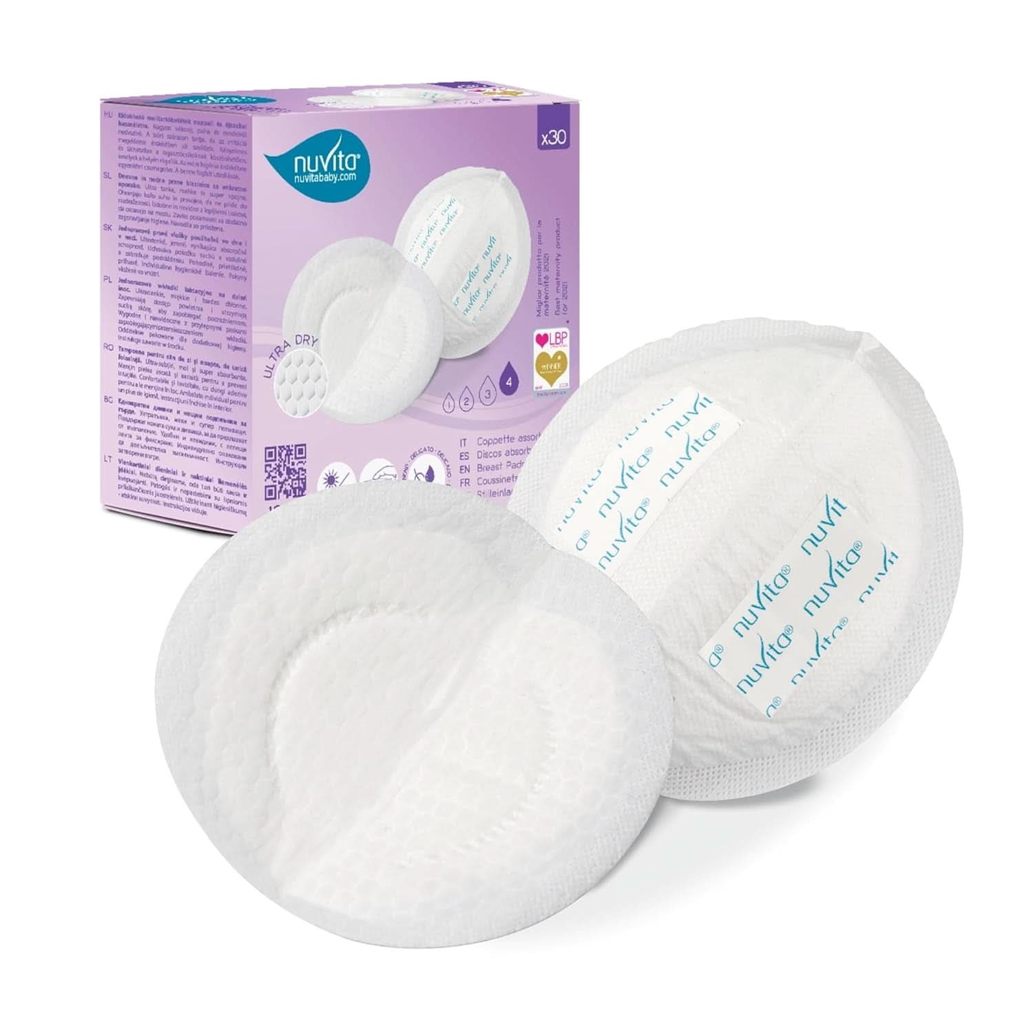 Nuvita 1202 - Absorbenty pro denní a noční kojení Příslušenství Jídlo a kojení Baby Naty Shop 30 1202 (30 ks)