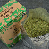 Delicatino - Přírodní zelená PURE LEAF 500G, organická yerba maté bez stopky, čerstvá a bez kouře, organicky pěstovaná, vakuově balená pro maximální čerstvost