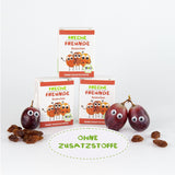 FRECHE FREUNDE Organické rozinky, Trockenfrüchte bez Zucker, bez Zusatzstoffe, ungeschwefelt, v malém Snackboxen, Sultaninen für Kinder, 20er Pack, 20 x (3x14g)