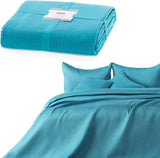 Ameliahome přehoz 200X220 Cm tmavě zelený přehoz se dvěma reliéfními stranami Matt Satin Carmen Postele a deky Besuche den AmeliaHome-Store Carmen Türkis 170X210 Cm