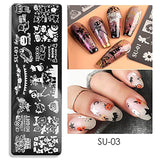 JMEOWIO Šablony na razítkování nehtů Halloween 6 Stück Nagelstempel Šablony Nail Art Dekorace Nageldesign Zubehör Böse Gruselige Kürbis-Geisterhexe