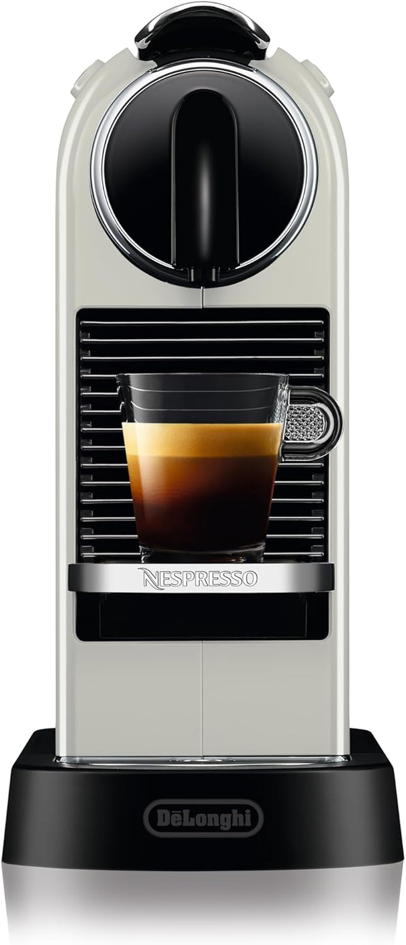 Nespresso EN167.W Citiz kávovar na kapsle, vysokotlaká pumpa a ideální regulace teploty, bez Aeroccino (napěňovač mléka), funkce úspory energie, 1260 W, krémově bílá, 37,4 x 11,9 x 25,5 cm