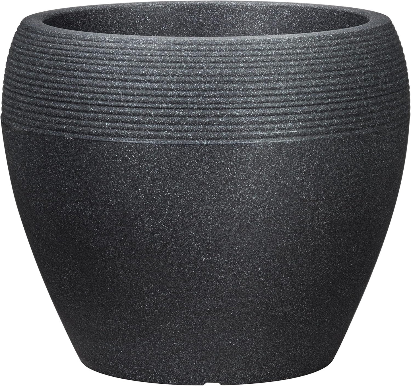 Scheurich Lineo, plastový květináč, černá žula, průměr 30 cm, výška 24,1 cm, objem 11 l.