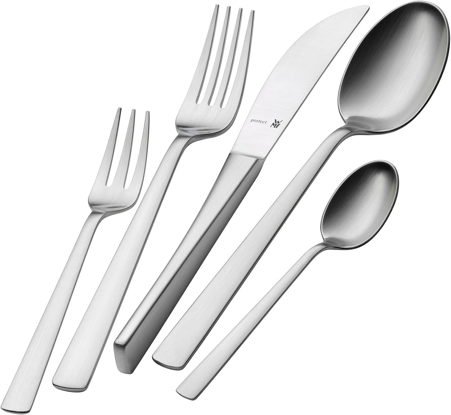 WMF Corvo Besteck Set 12 osob, 66 částí, 60 částí Mit Servierbesteck, Hohlheftmesser, Cromargan Protect Mattiert, Kratzbeständig, Spülmaschinenfest Kitchen Naty Shop