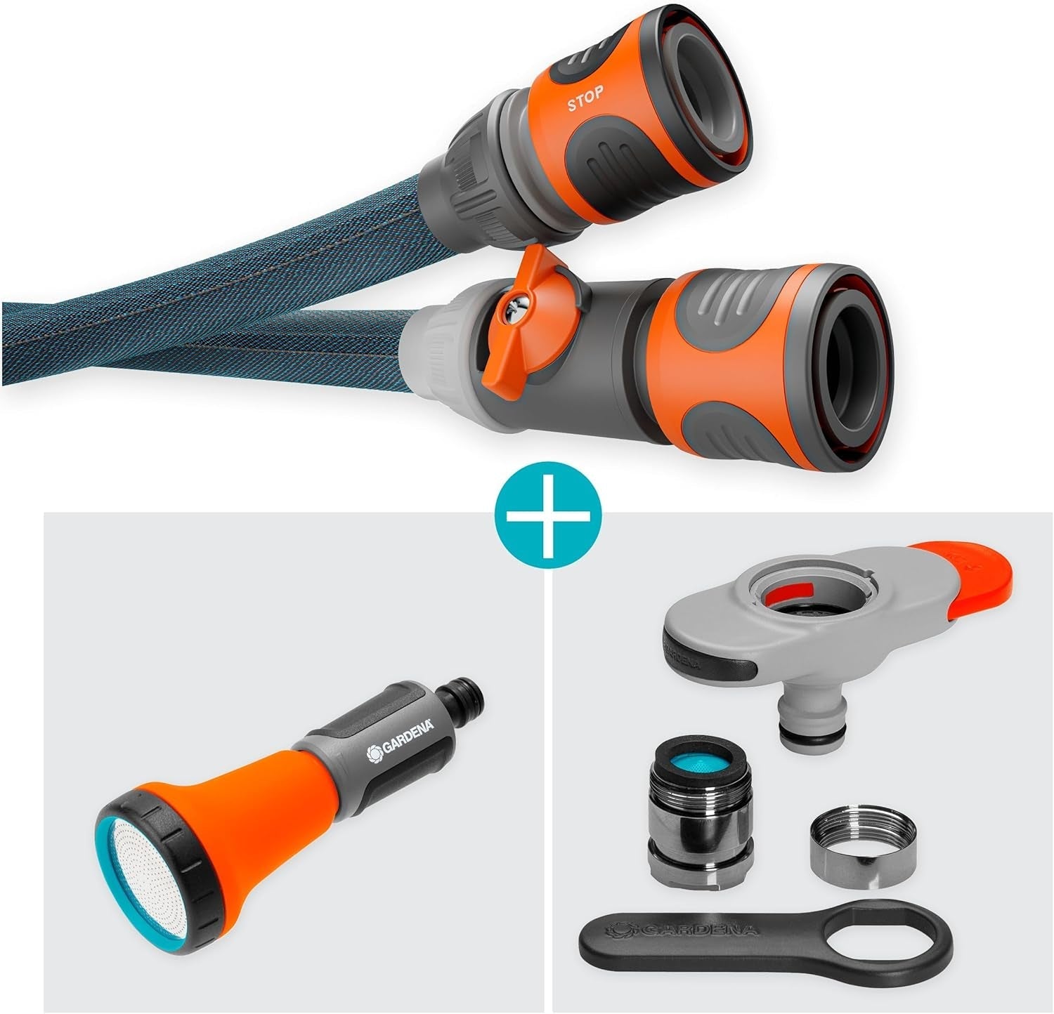 Textilní hadice Gardena Liano Xtreme 1/2", sada 10 metrů + vnitřní adaptér