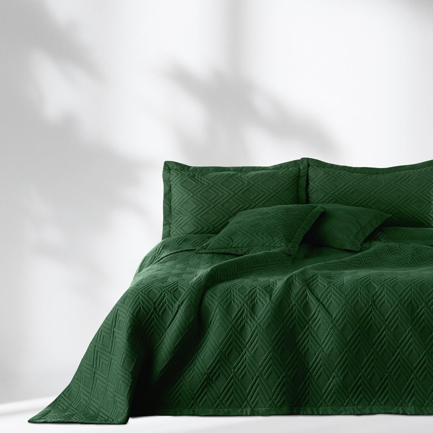 Ameliahome přehoz na postel 170X210 cm oboustranný přehoz na postel Ultrazvukové prošívání Polyester Ofélie tmavě zelená Postele a přikrývky Besuche den AmeliaHome-Store