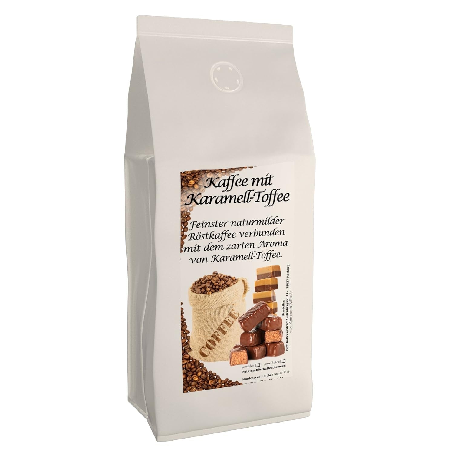 Aromakaffee - Aromatisierter Kaffee - Ganze Bohne - Frisch Von Uns Geröstet (karamel, 500 gramů)