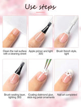 Kalolary Květiny Nail Art Charms, 3D akrylové květiny na nehty Pět okvětních lístků Květinové ozdoby Kamínky na nehty Smíšené kovové korálky pro DIY Nail Art Design Výroba šperků (2 krabičky)