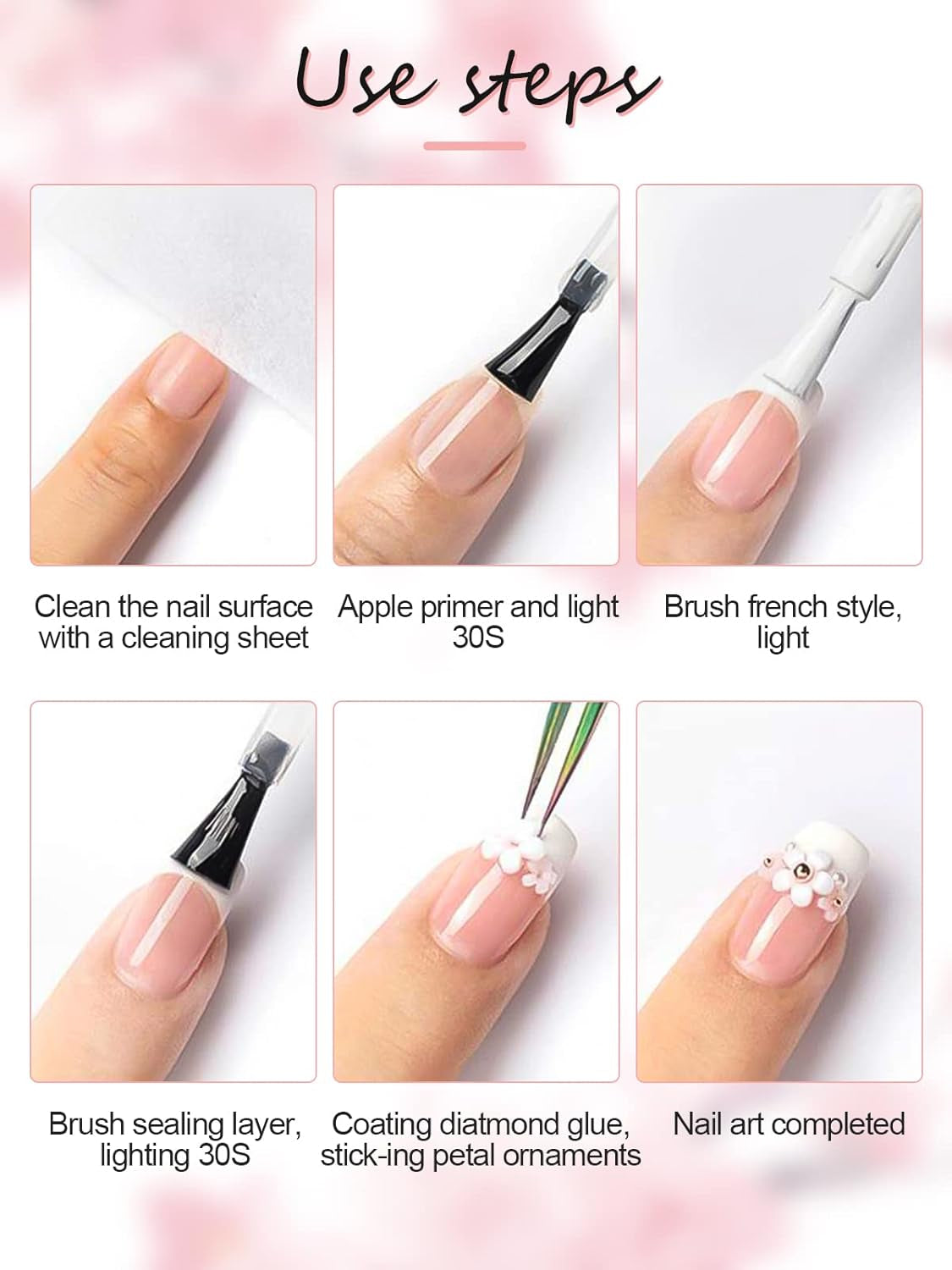 Kalolary Květiny Nail Art Charms, 3D akrylové květiny na nehty Pět okvětních lístků Květinové ozdoby Kamínky na nehty Smíšené kovové korálky pro DIY Nail Art Design Výroba šperků (2 krabičky)