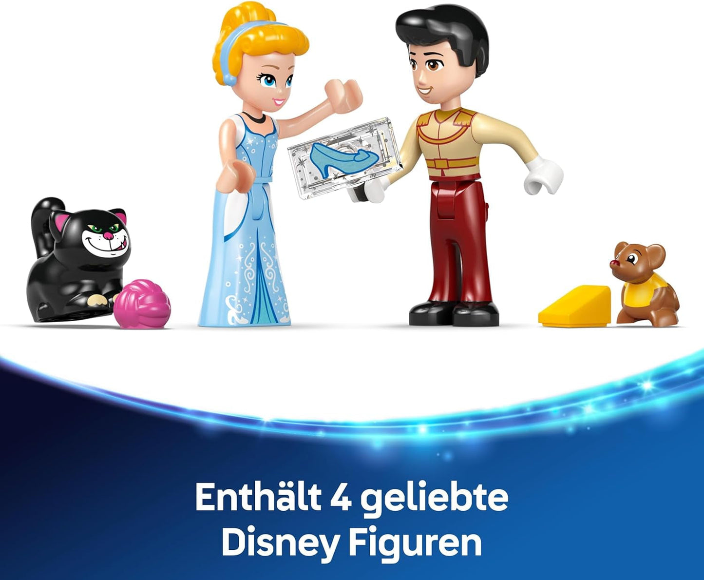 LEGO Ç€ Disney Princezna Castle Popelka a kočár tažený koňmi, Sada pro dívky od 6 let, Fantastická hračka s princeznou Popelkou a princem okouzlujícími mini panenkami, Tip na dárek pro fanoušky Disney 43275 Stavebnice Beuche den LEGO-Store