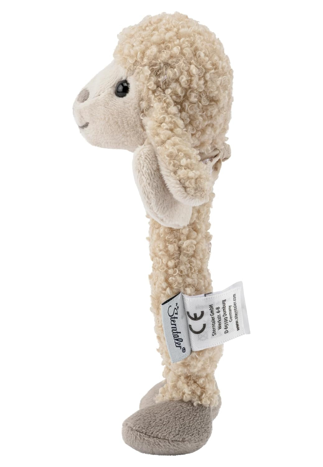 Flocke Sheep Sterntaler Catch Toy - motorická hračka pro chrastění, doteky a hraní - plyšová hračka pro miminka a děti s chrastítkem jako věrným kamarádem - hračka pro miminko z měkké tkaniny pískové barvy Baby Toys Naty Shop