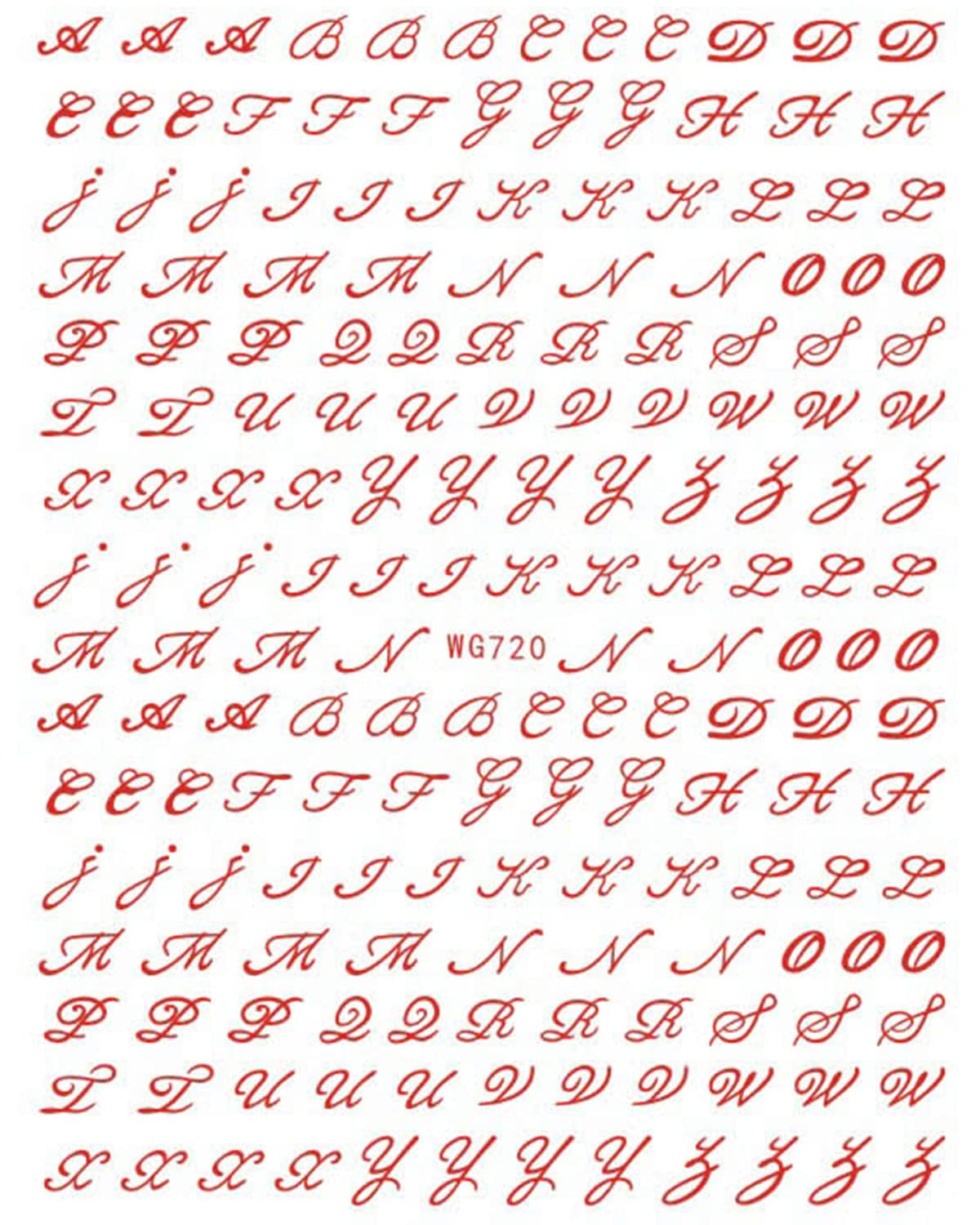 6 Blatt Nagelsticker Alte Alphabetzahlen Nagelaufkleber Selbtklebend Alte Briefe Nail Art Sticker Dekoration Nageldesign Zubehör