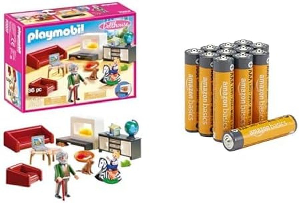 Amazon Basics Obývací pokoj pro panenky po 12 baleních se světelným efektem, věk 4+ a alkalické baterie AAA, 10 let