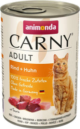 animonda Carny Adult Savory Variety (12 x 400 g), mokré krmivo pro dospělé kočky, mokré krmivo se 100% čerstvými masovými přísadami, bez obilovin a bez cukru
