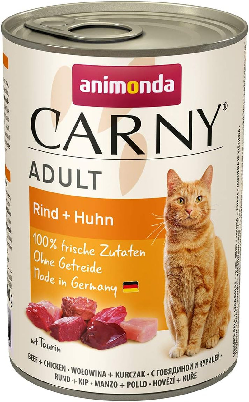 animonda Carny Adult Savory Variety (12 x 400 g), mokré krmivo pro dospělé kočky, mokré krmivo se 100% čerstvými masovými přísadami, bez obilovin a bez cukru