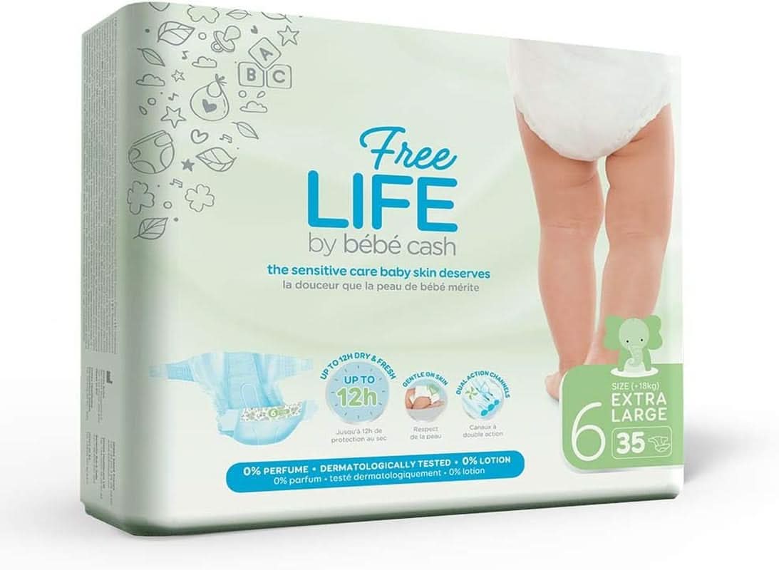 Dětská peněžní plena Freelife, velká 6 (18 kg Und +), 1 X 35 = 35 Plenky Naty Shop