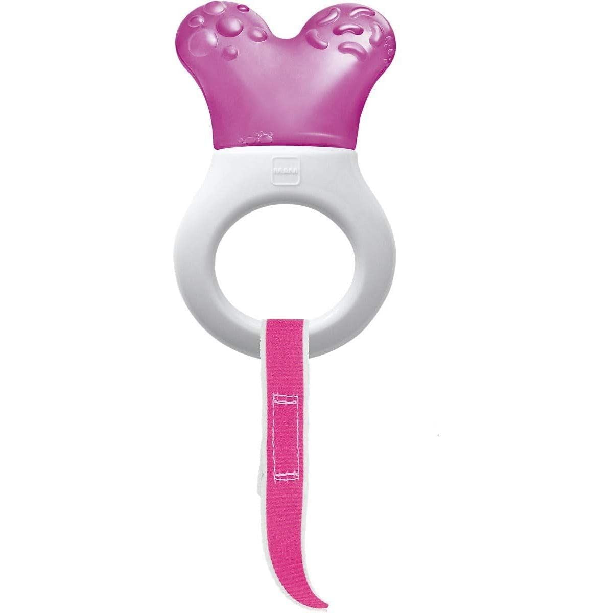 MAM Mini Cooler & Clip, párátka a klip, kousací kroužek, růžová