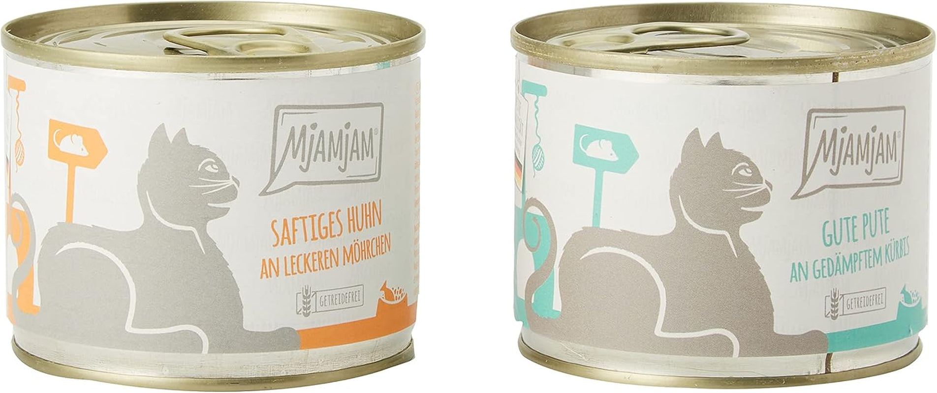 MjAMjAM - Prémiové mokré krmivo pro kočky - Monopack I - s kuřecím a krůtím masem, 6 balení (6 x 200 g), bez obilovin s extra masem