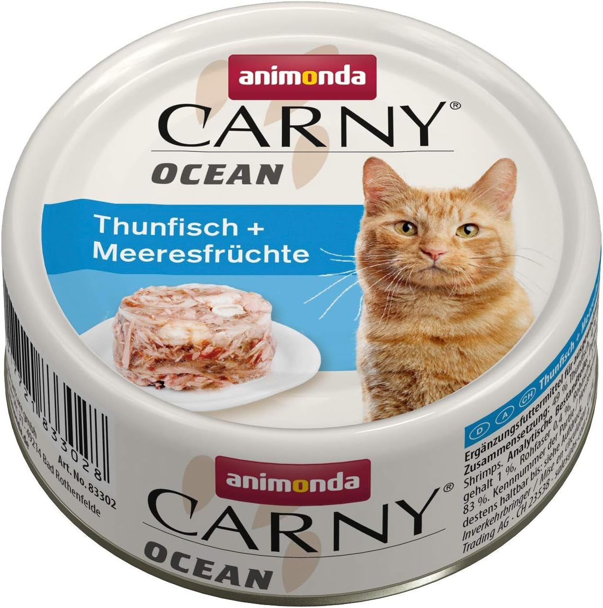 animonda Carny Ocean Thunfisch + Meeresfrüchte (12 x 80 g), Katzenfutter nass für ausgewachsene Katzen, mit zartem Fischfilet, ohne Getreide nebo Zucker