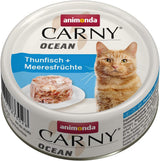 animonda Carny Ocean Thunfisch + Meeresfrüchte (12 x 80 g), Katzenfutter nass für ausgewachsene Katzen, mit zartem Fischfilet, ohne Getreide nebo Zucker