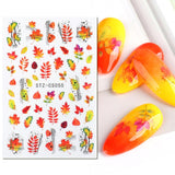 JMEOWIO Nálepka na nehty Herbst 9 Blatt Nálepka na nehty Selbstklebend Nagelaufkleber Kürbis Ahornblatt Erntedankfest Dekoration Nageldesign Zubehör