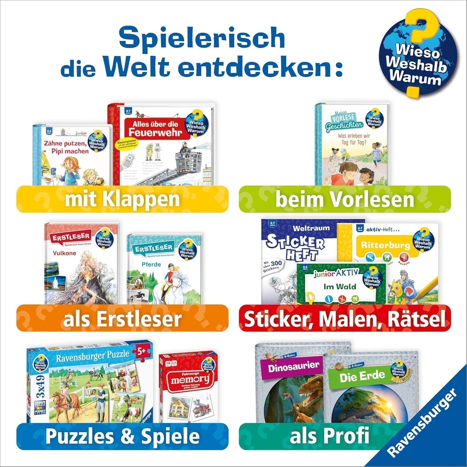 Dětské puzzle Ravensburger 13411 - Mořská stvoření na korálovém útesu - Proč? Proč? Proč? Puzzle 150 dílků XXL + vědomostní plakát, pro děti od 7 let Puzzle Naty Shop