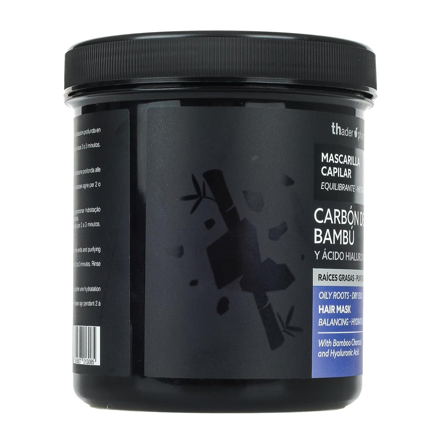 Thader Pharma Balancing Hair Mask s bambusovým uhlím a kyselinou hyaluronovou – ideální pro mastné kořínky a suché konečky, 700 ml Naty Shop Hair Mask