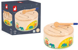 Janod - Gioia Drum - FSC dřevěný buben + buben - Hraní rolí a rané hudební vzdělání - Akvarel - Od 18 měsíců, J07650 Bebe Toys Naty Shop