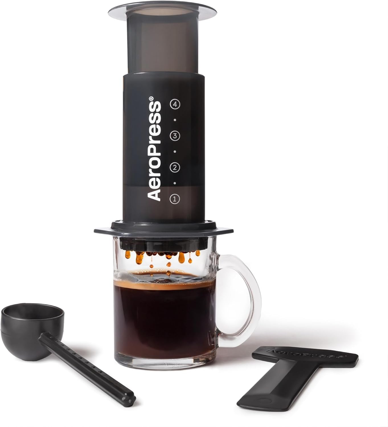 Originální kávovar a espresso AeroPress, přenosný baristický kávovar s komorou, plunžrem a filtry, kávovar Rapid a espresso