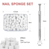 Qufiiry 200 Stück Nail Art Schwämme Mit Metallgreifer, Nagelkunst Schwammpinsel, Maniküre Zubehör Für Nägel, Um Eine Varavländ Von Gradient Nail Art Patterns to Create (Bílá)