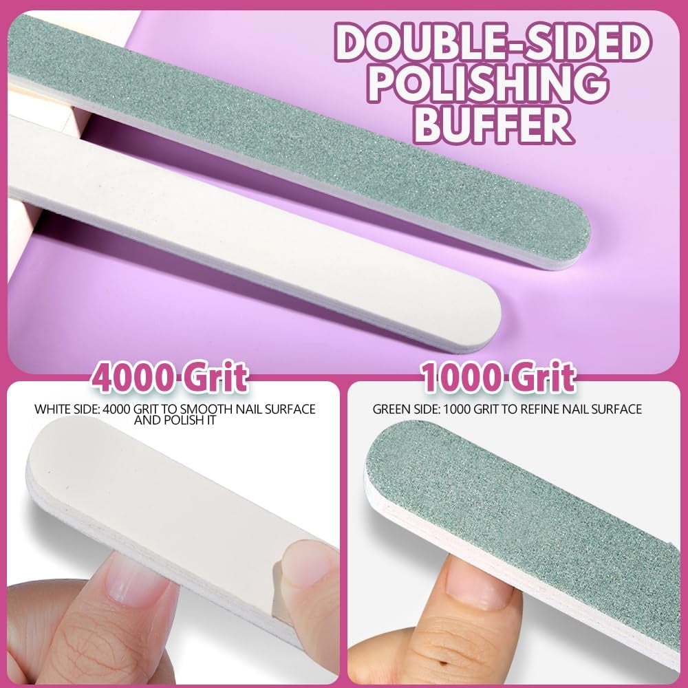 FANDAMEI 20 Stücke Buffer Für Nagel, Nagelfilen Für Gelnägel, Profi Nagelfeile 100/180, Polierfeile Fingernägel, Filen Für Gelnägel, Manikúra & Pedikúra Set