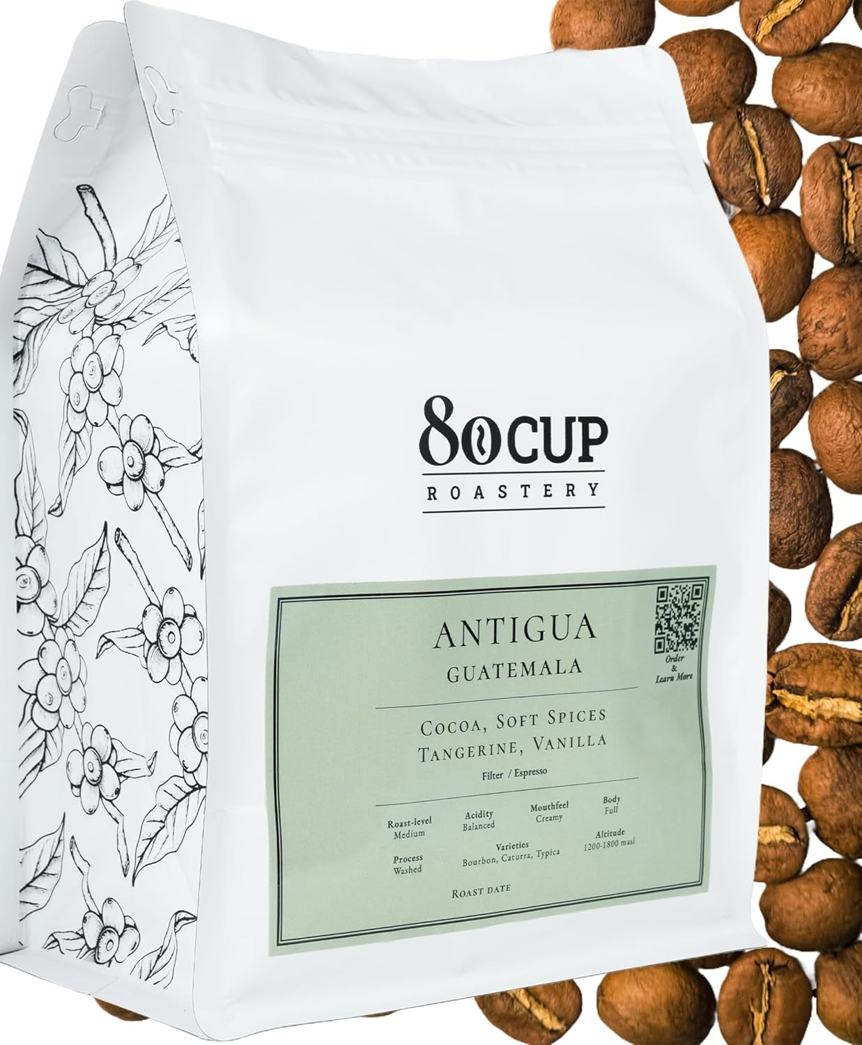Pražená po objednání ~ nejčerstvější speciální kávová zrna | Pražírna 80 CUP | Guatemala Antigua, Jediný původ (1kg) Spezialitäten Kaffeebohnen, Frisch Geröstet