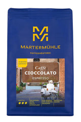 Espresso Martermühle Cioccolato 500g Strong | Arabica/Robusta | Příchutě: Makadamové ořechy, mléčná čokoláda | Světle pražená celá zrna espressa, nízká kyselost