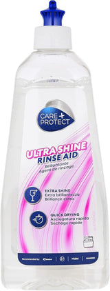 CARE + PROTECT- Extra Shine Univerzální oplachovací prostředek do myček / Pro všechny myčky / Rychleschnoucí / 500 ml Kuchyňské mycí prostředky Naty Shop Univerzální oplachovací prostředek