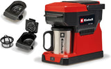 Akumulátorový espresso kávovar Einhell TE-CF 18 Li-Solo Power X-Change (18 V, nádržka na vodu 240 ml, na filtrovanou kávu a kávové kapsle, madlo na přenášení, včetně šálku na kávu s víčkem, bez baterie)