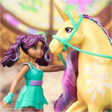 Unicorn Academy AVA a Unicorn Leaf Set - Originální figurky vysoké přibližně 12 cm z oblíbené série Netflix Se dvěma doplňky a kartáči na vlasy Pro nápadité hraní rolí, pro děti od 4 let Akční figurky Naty Shop